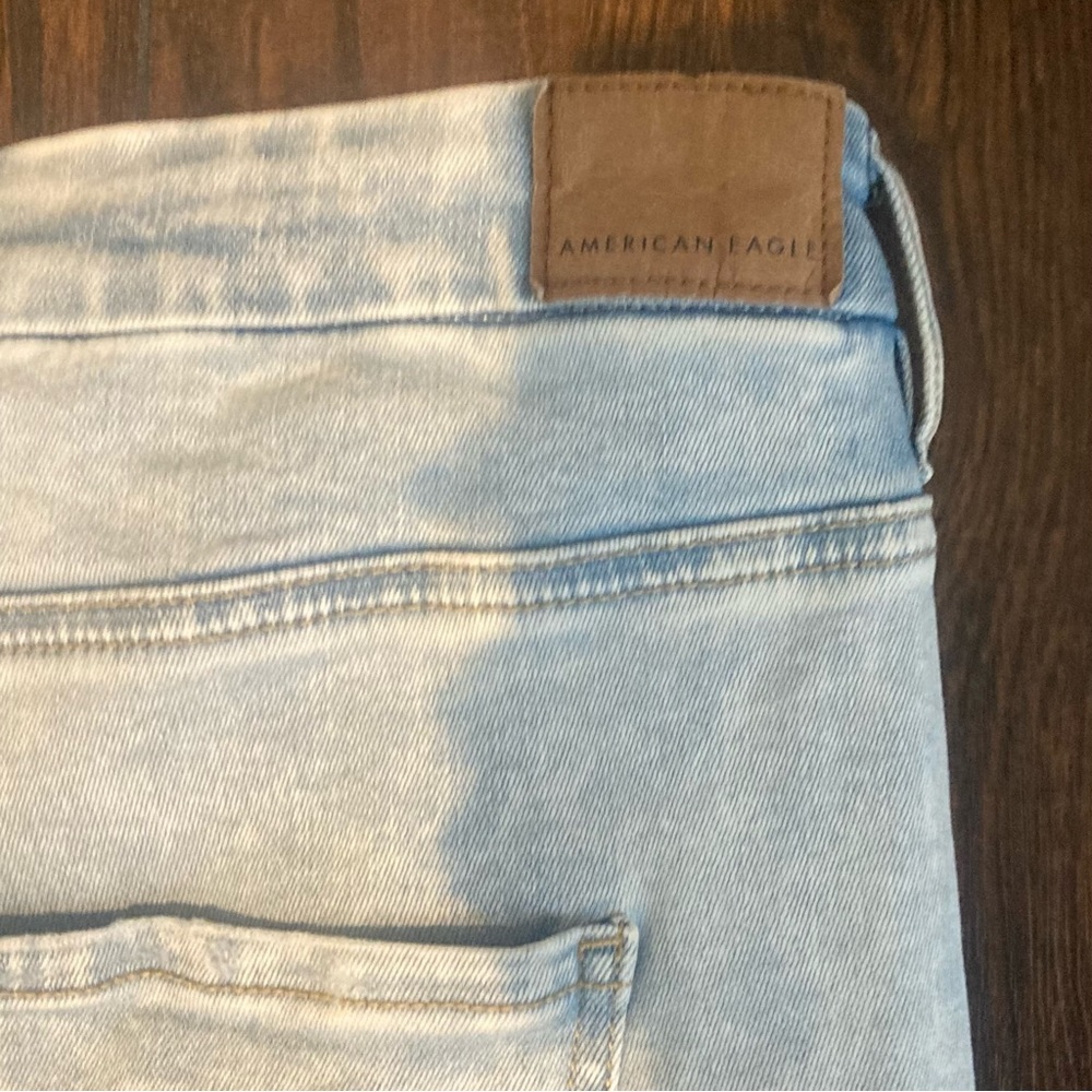 AEO AMERICAN EAGLE Curvy High Rise Denim Jeans Jeggings Distressed Light plus 24 - Picture 9 of 12